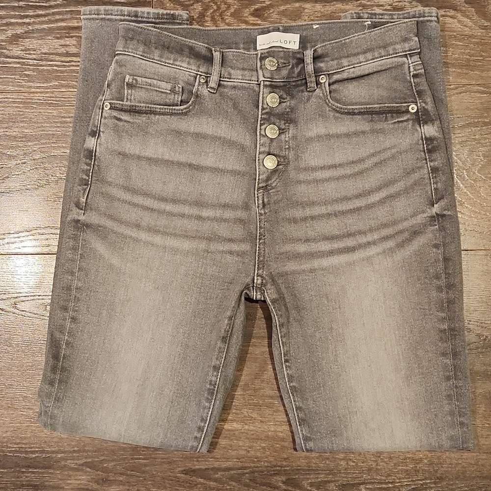 ❤ NWOT ANN TAYLOR LOFT HIGH RISE EXPOSED BUTTON FLY SKINNY JEANS, 4 (27)